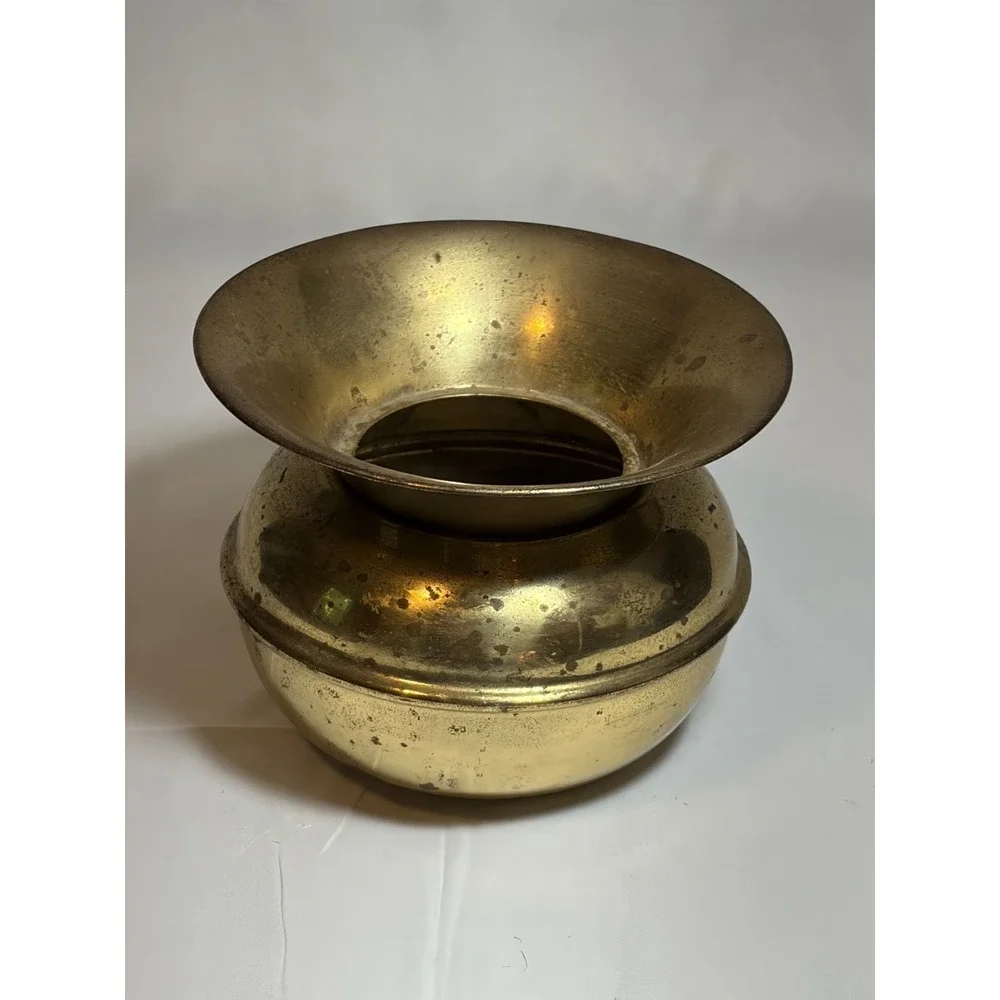VINTAGE Made in England Brass Bowl or Spittoon - Brass Metal Decor